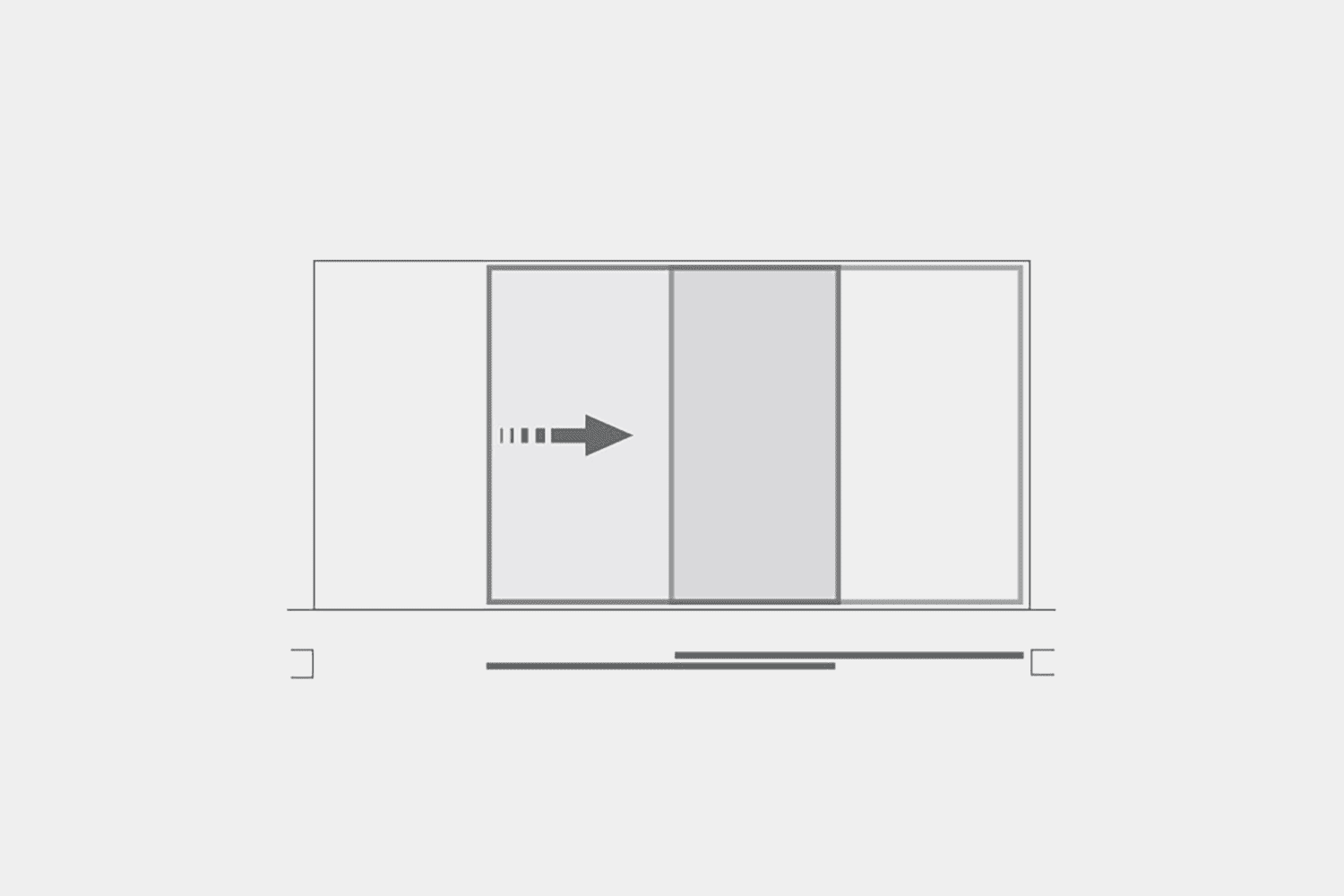 twin track sliding doors diagram