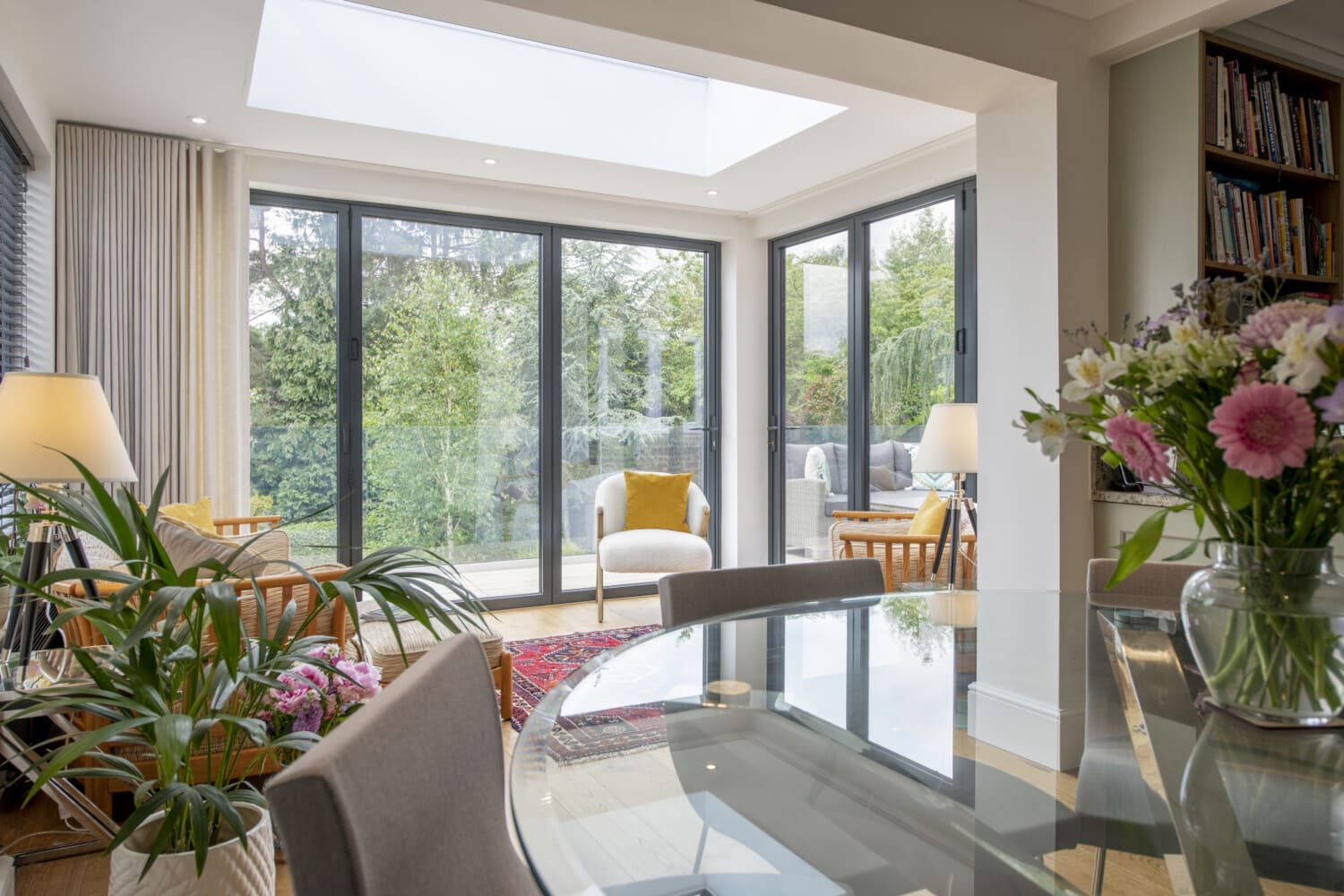 aluminium bifold doors and aluminium skylight