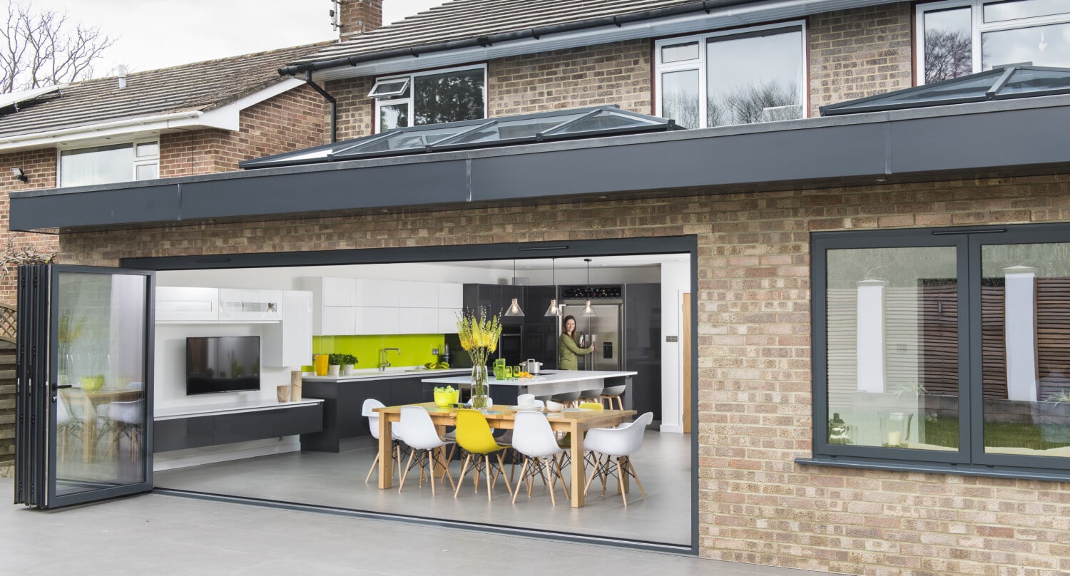 kitchen and patio area